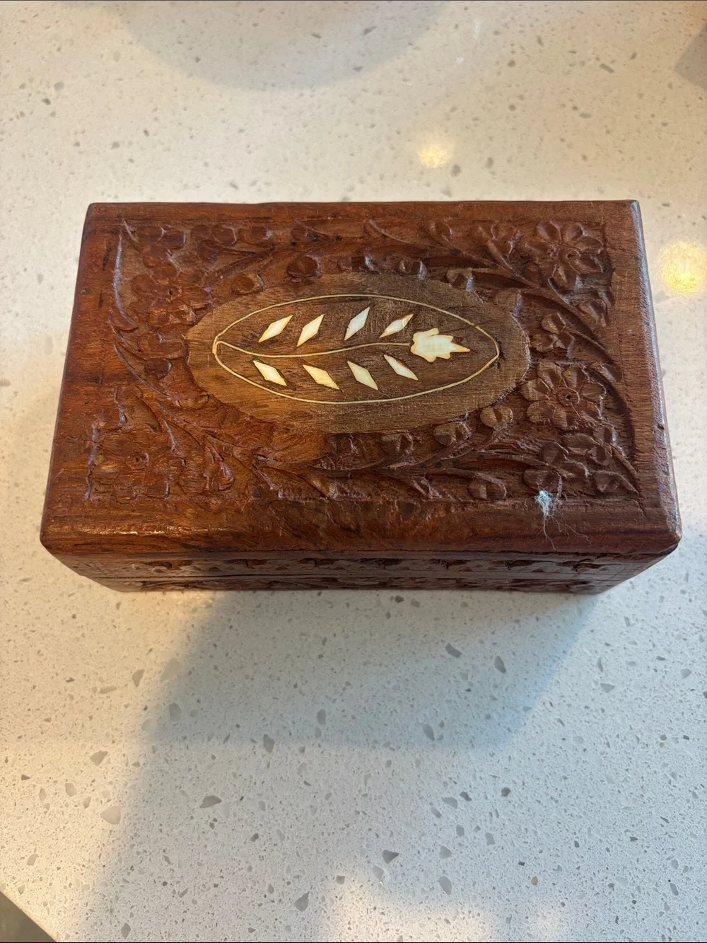 Wooden Jewelry Box with Royal Blue Lining